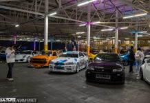 Superstreet After Dark 2025: A Night of Tuner Culture in Long Beach Superstreet After Dark car lineup in warehouse