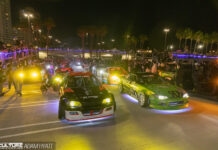TypeS Auto Night Lights 2025 Illuminates Long Beach with Larry Chen, Formula D, and Pennzoil Formula D cars arriving to TypeS Auto Night Lights