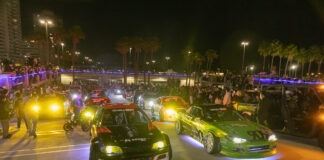 TypeS Auto Night Lights 2025 Illuminates Long Beach with Larry Chen, Formula D, and Pennzoil Formula D cars arriving to TypeS Auto Night Lights