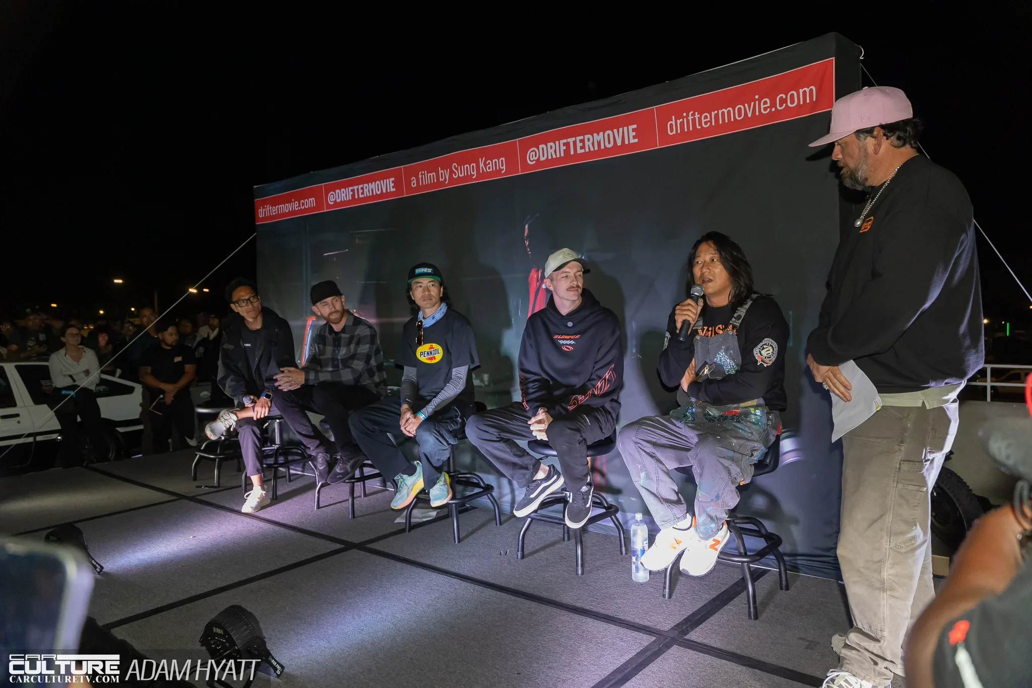 TypeS Auto Night Lights Drifter Movie discussion panel with Dai Yoshihara, Chris Forsberg, Larry Chen, Adam LZ, and Sung Kang