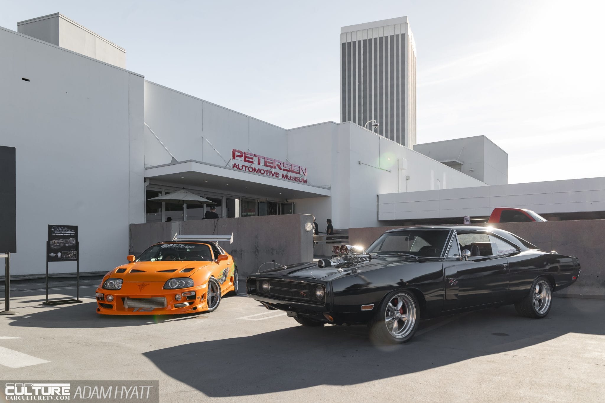 Fast and Furious Petersen Exhibit Grand Opening with Orange Supra and Charger
